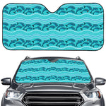 Boho Dolphin Pattern Print Car Windshield Sun Shade