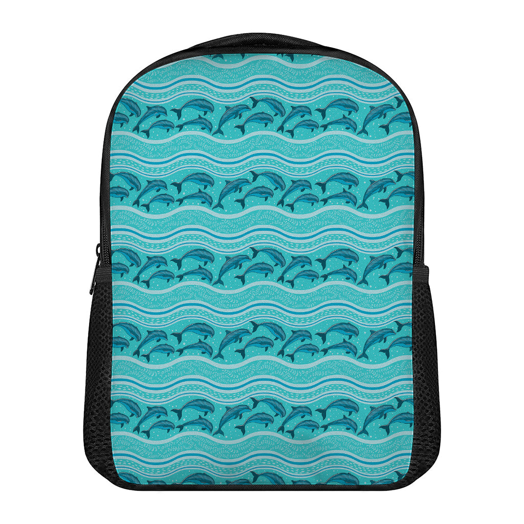 Boho Dolphin Pattern Print Casual Backpack