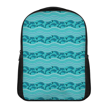 Boho Dolphin Pattern Print Casual Backpack