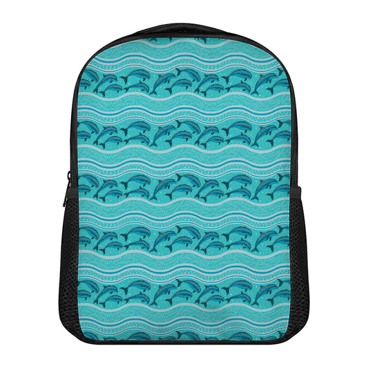Boho Dolphin Pattern Print Casual Backpack