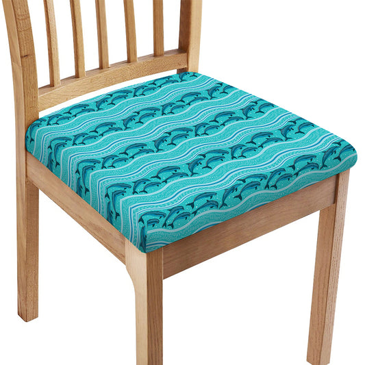 Boho Dolphin Pattern Print Chair Cushion Cover