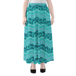 Boho Dolphin Pattern Print Chiffon Maxi Skirt