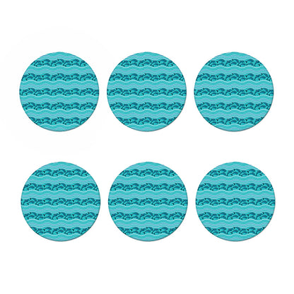 Boho Dolphin Pattern Print Coaster Set
