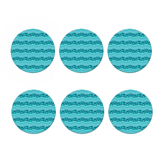 Boho Dolphin Pattern Print Coaster Set
