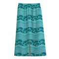 Boho Dolphin Pattern Print Cotton Front Slit Maxi Skirt