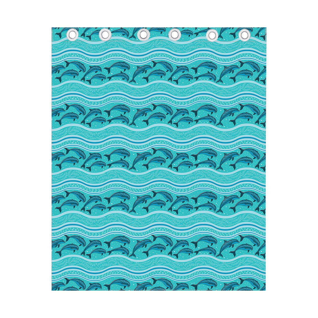 Boho Dolphin Pattern Print Curtain