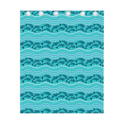 Boho Dolphin Pattern Print Curtain
