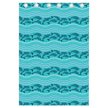 Boho Dolphin Pattern Print Curtain