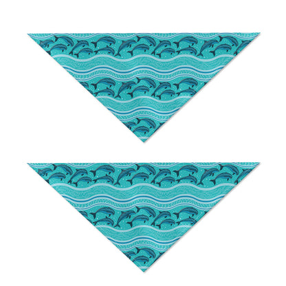 Boho Dolphin Pattern Print Dog Bandana