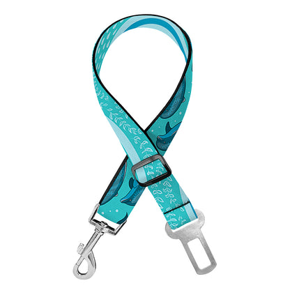 Boho Dolphin Pattern Print Dog Seat Belt