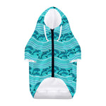 Boho Dolphin Pattern Print Dog Zip Up Hoodie