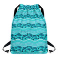 Boho Dolphin Pattern Print Drawstring Backpack