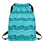 Boho Dolphin Pattern Print Drawstring Backpack
