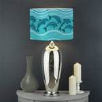 Boho Dolphin Pattern Print Drum Lamp Shade