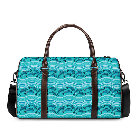 Boho Dolphin Pattern Print Duffle Bag
