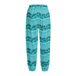 Boho Dolphin Pattern Print Fleece Lined Knit Pants