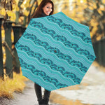 Boho Dolphin Pattern Print Foldable Umbrella