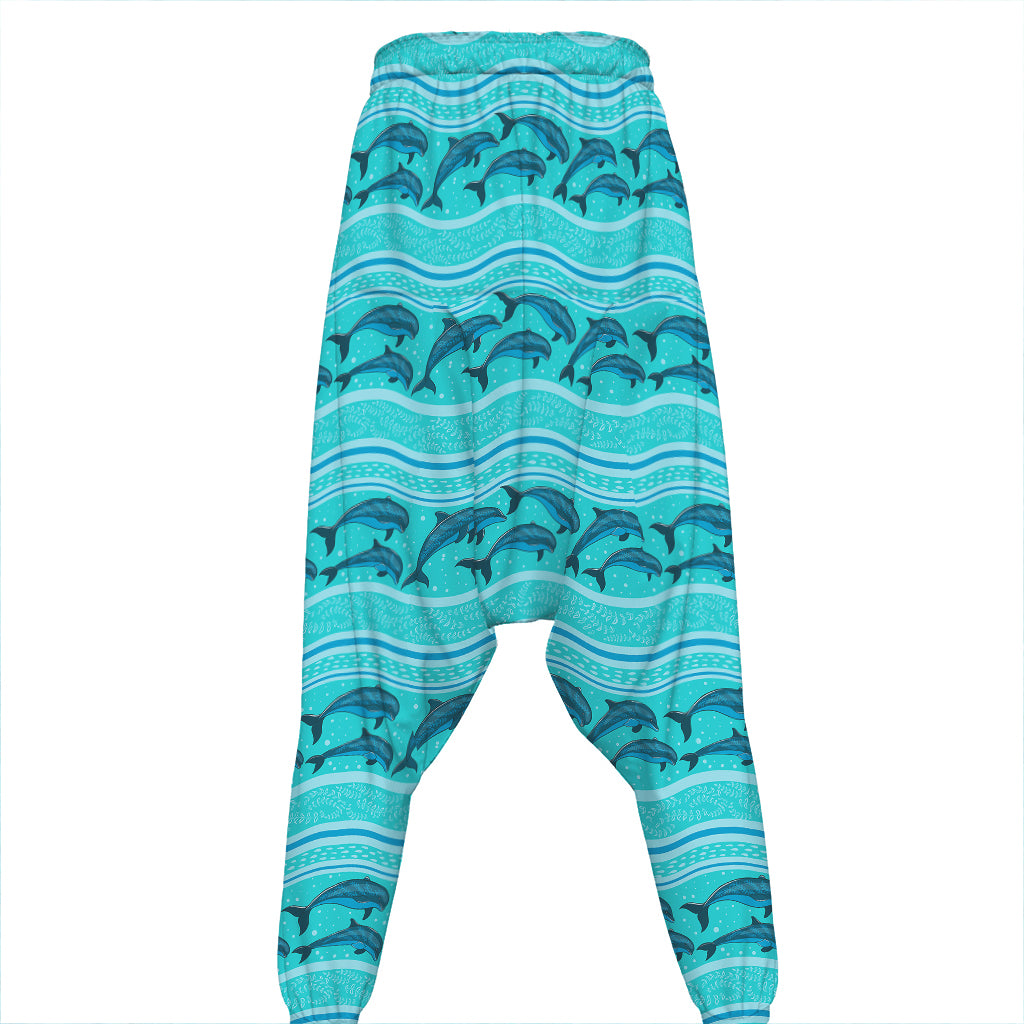 Boho Dolphin Pattern Print Hammer Pants