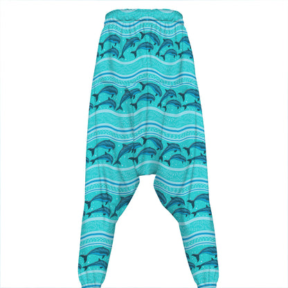 Boho Dolphin Pattern Print Hammer Pants