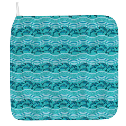 Boho Dolphin Pattern Print Hand Towel