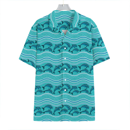 Boho Dolphin Pattern Print Hawaiian Shirt
