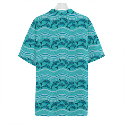 Boho Dolphin Pattern Print Hawaiian Shirt