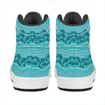 Boho Dolphin Pattern Print High Top Leather Sneakers
