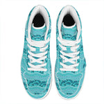 Boho Dolphin Pattern Print High Top Leather Sneakers