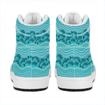 Boho Dolphin Pattern Print High Top Leather Sneakers