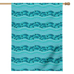 Boho Dolphin Pattern Print House Flag