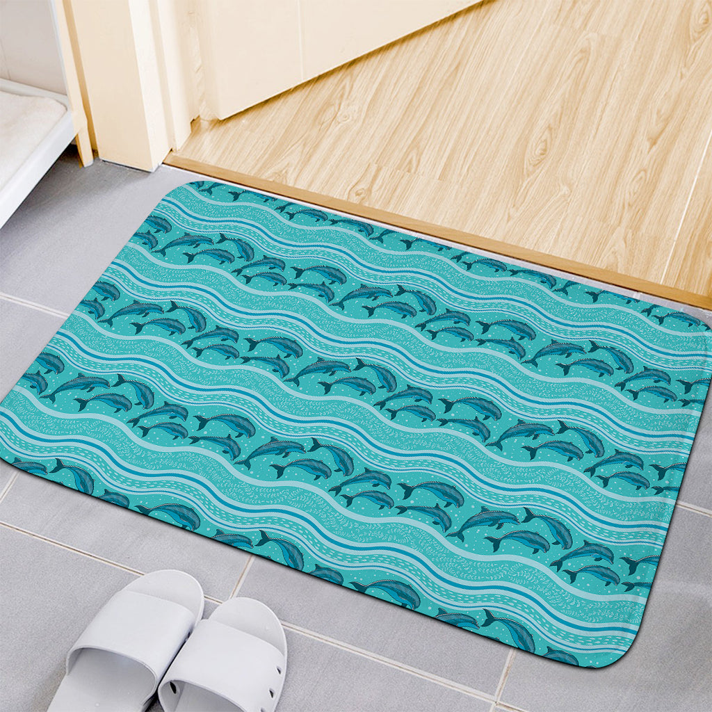 Boho Dolphin Pattern Print Indoor Door Mat