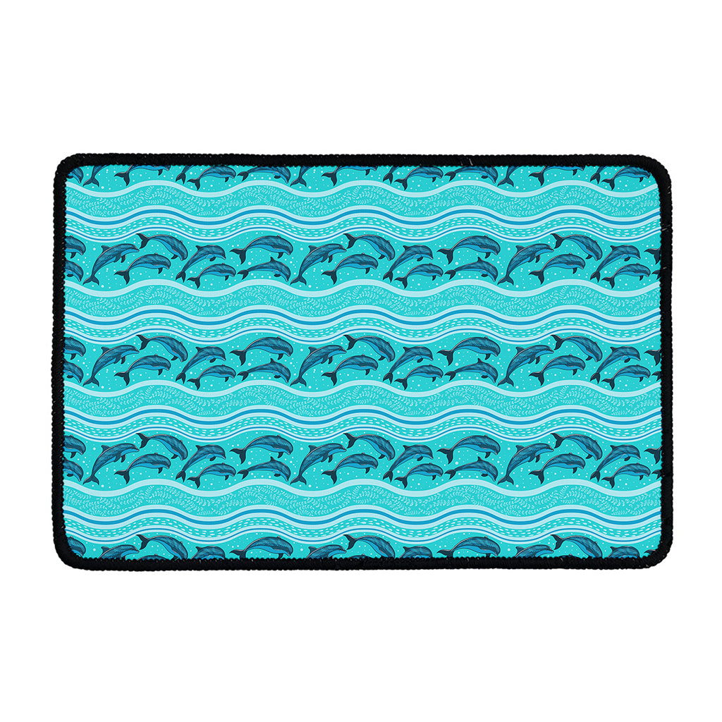 Boho Dolphin Pattern Print Kitchen Mat
