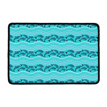 Boho Dolphin Pattern Print Kitchen Mat