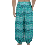 Boho Dolphin Pattern Print Lantern Pants