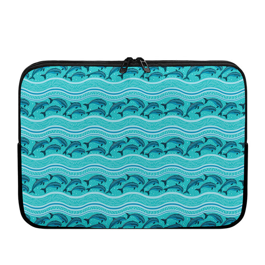 Boho Dolphin Pattern Print Laptop Sleeve
