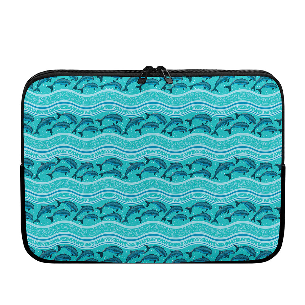 Boho Dolphin Pattern Print Laptop Sleeve