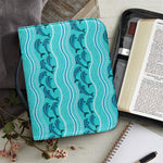 Boho Dolphin Pattern Print Leather Bible Cover