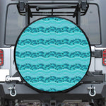 Boho Dolphin Pattern Print Leather Spare Tire Cover