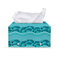 Boho Dolphin Pattern Print Leather Tissue Box Cover