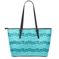 Boho Dolphin Pattern Print Leather Tote Bag With Zipper