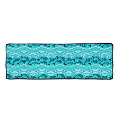 Boho Dolphin Pattern Print Long Kitchen Mat