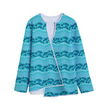 Boho Dolphin Pattern Print Long Sleeve Short Coat