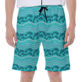 Boho Dolphin Pattern Print Men's Beach Shorts