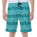 Boho Dolphin Pattern Print Men's Beach Shorts