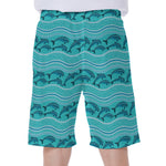 Boho Dolphin Pattern Print Men's Beach Shorts