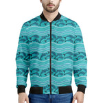 Boho Dolphin Pattern Print Men's Bomber Jacket