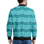 Boho Dolphin Pattern Print Men's Bomber Jacket