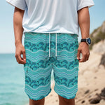 Boho Dolphin Pattern Print Men's Cargo Shorts