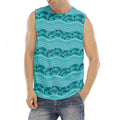 Boho Dolphin Pattern Print Men's Fitness Tank Top