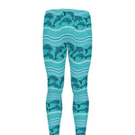 Boho Dolphin Pattern Print Men's leggings